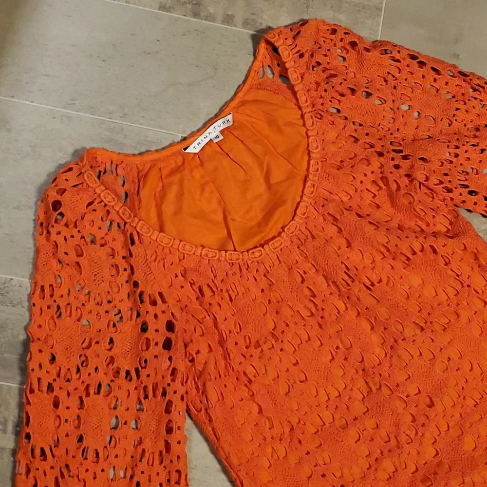 EUC Trina Turk Orange Crotched Mallory Dress - Picture 3 of 8